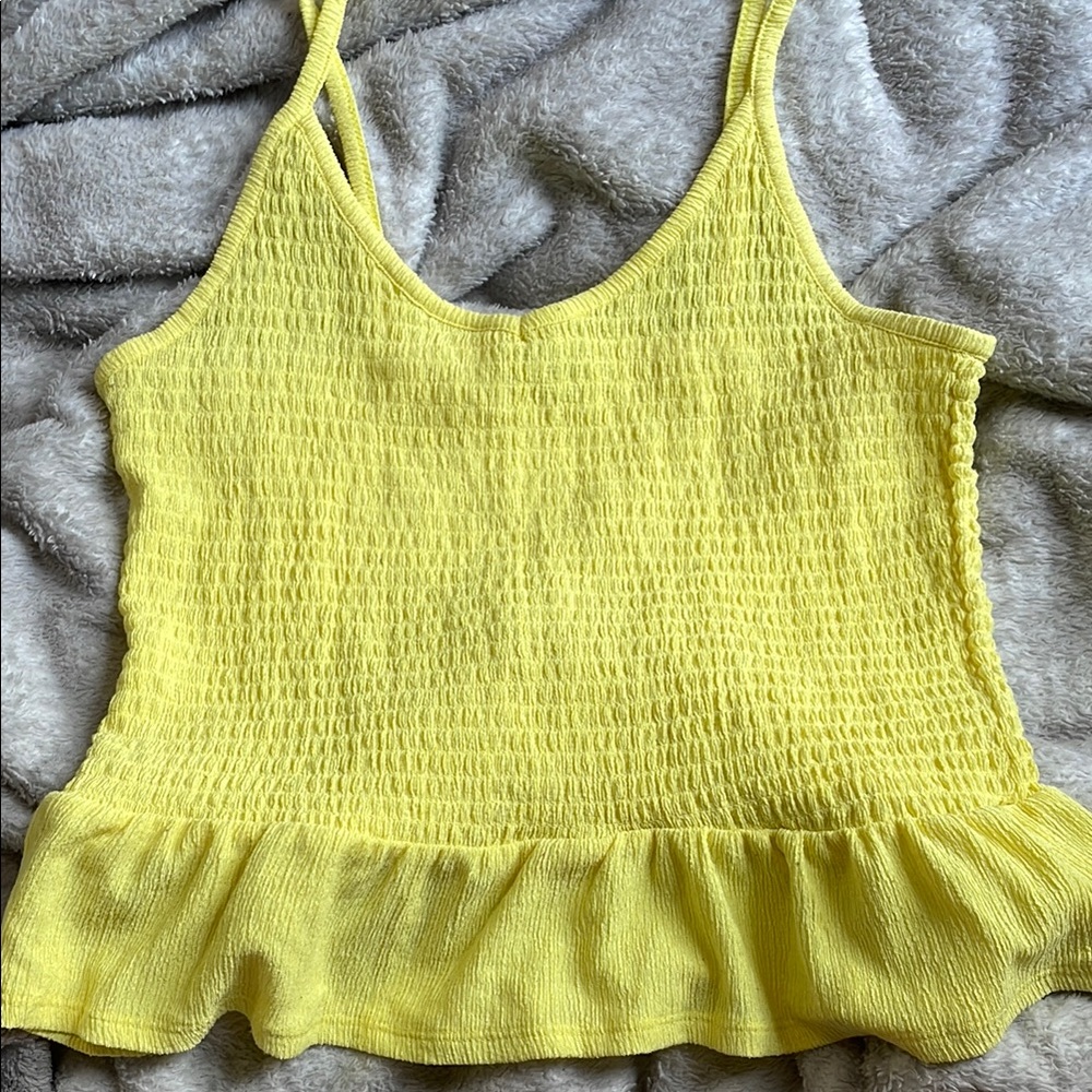 Yellow cropped tank